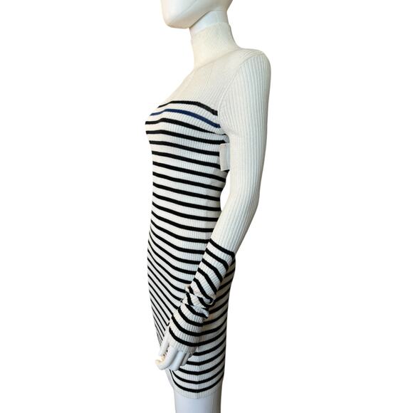 New ~ RAG & BONE ~ Cashmere White Black Striped Knitted Sweater Dress Size Small - Picture 2 of 5